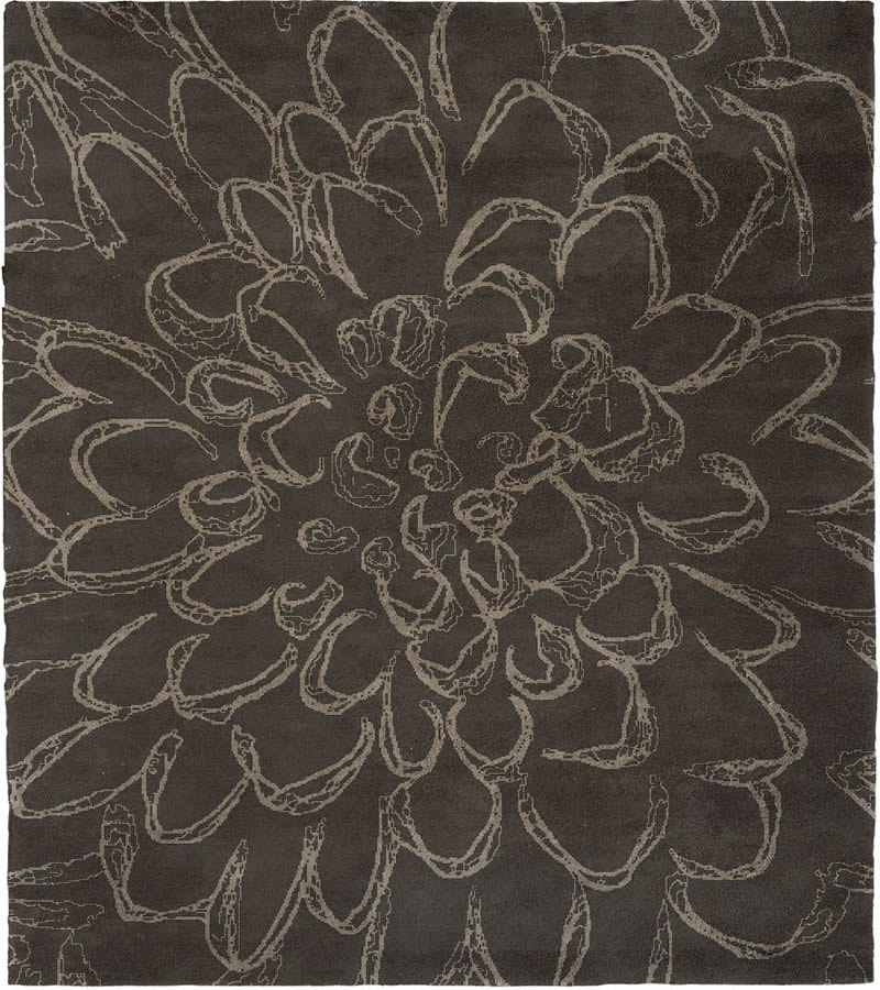 现代风格深灰色花纹图案地毯贴图