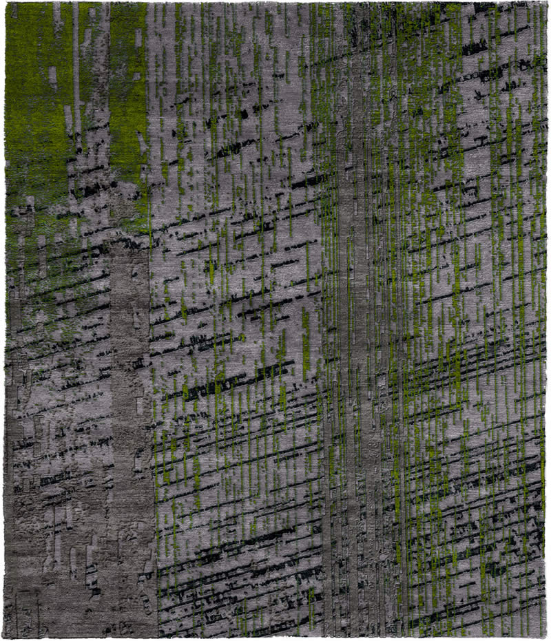现代风格绿黑灰色抽象图案地毯贴图-高端定