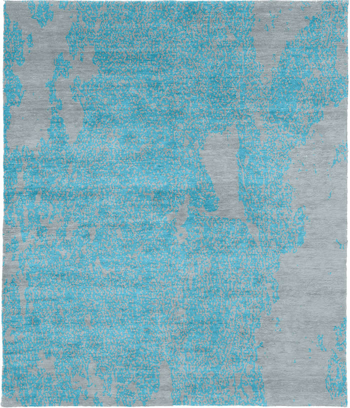 现代风格青蓝色抽象图案地毯贴图