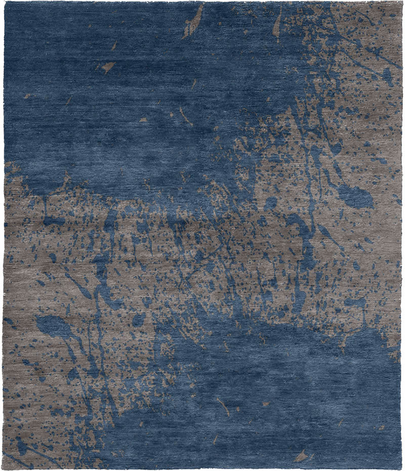 现代风格灰蓝色抽象图案地毯贴图-高端定制