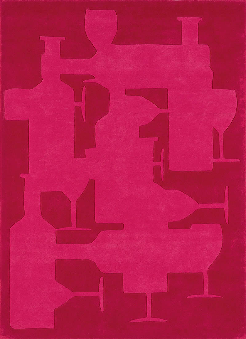现代风格红粉色简单图案地毯贴图