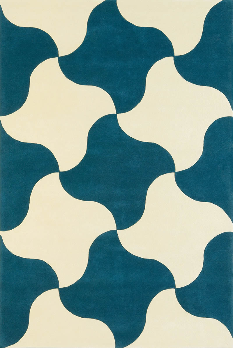 现代风格白青蓝色简单图案地毯贴图