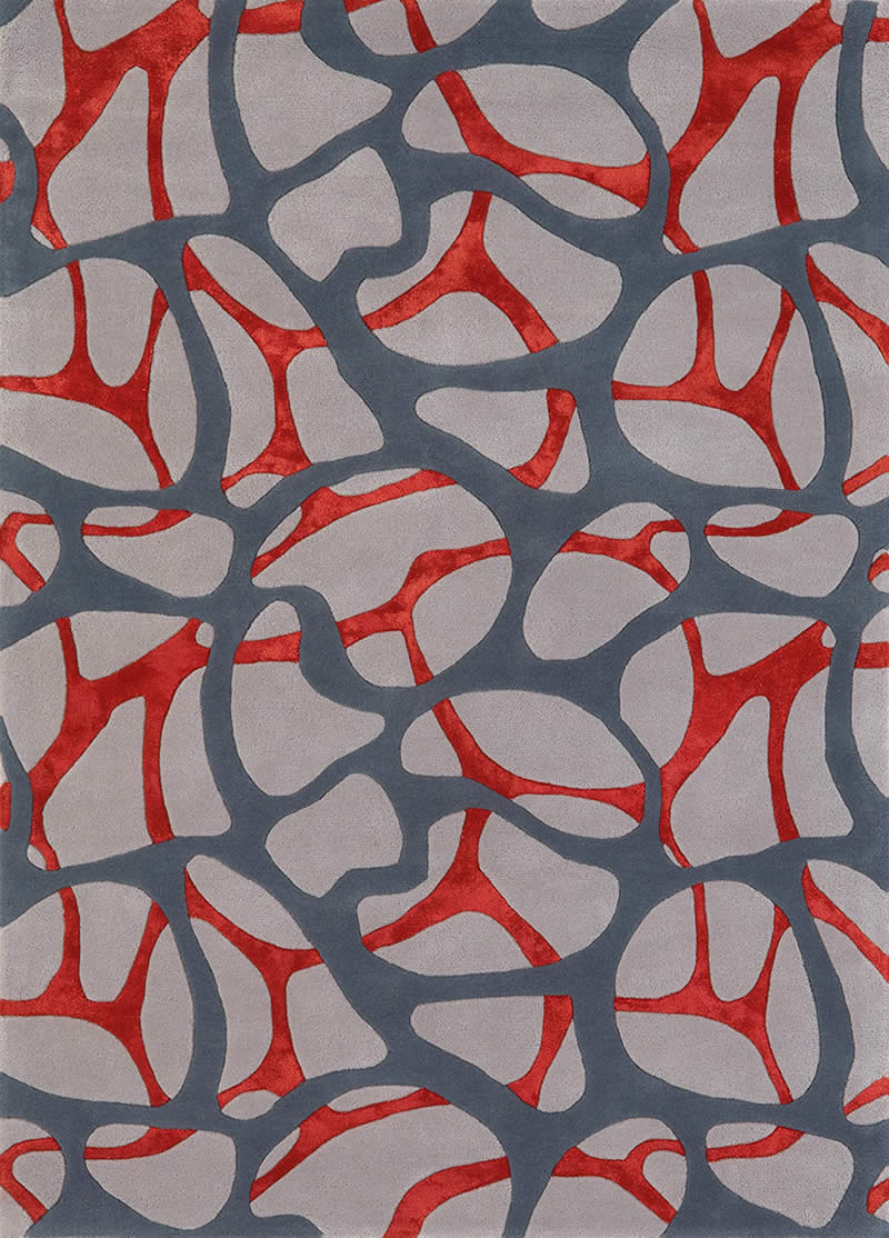 现代风格灰红色几何抽象纹理图案地毯贴图