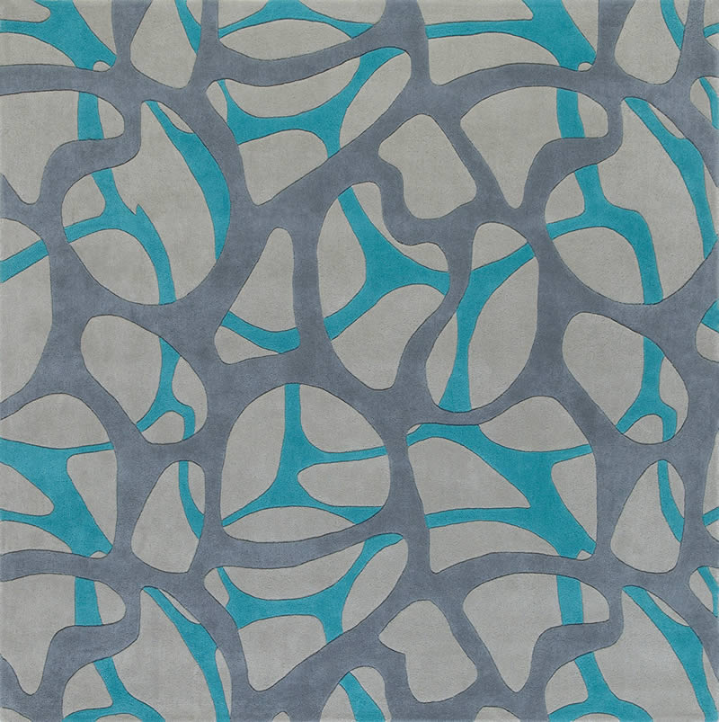 现代风格灰青色几何抽象纹理图案地毯贴图