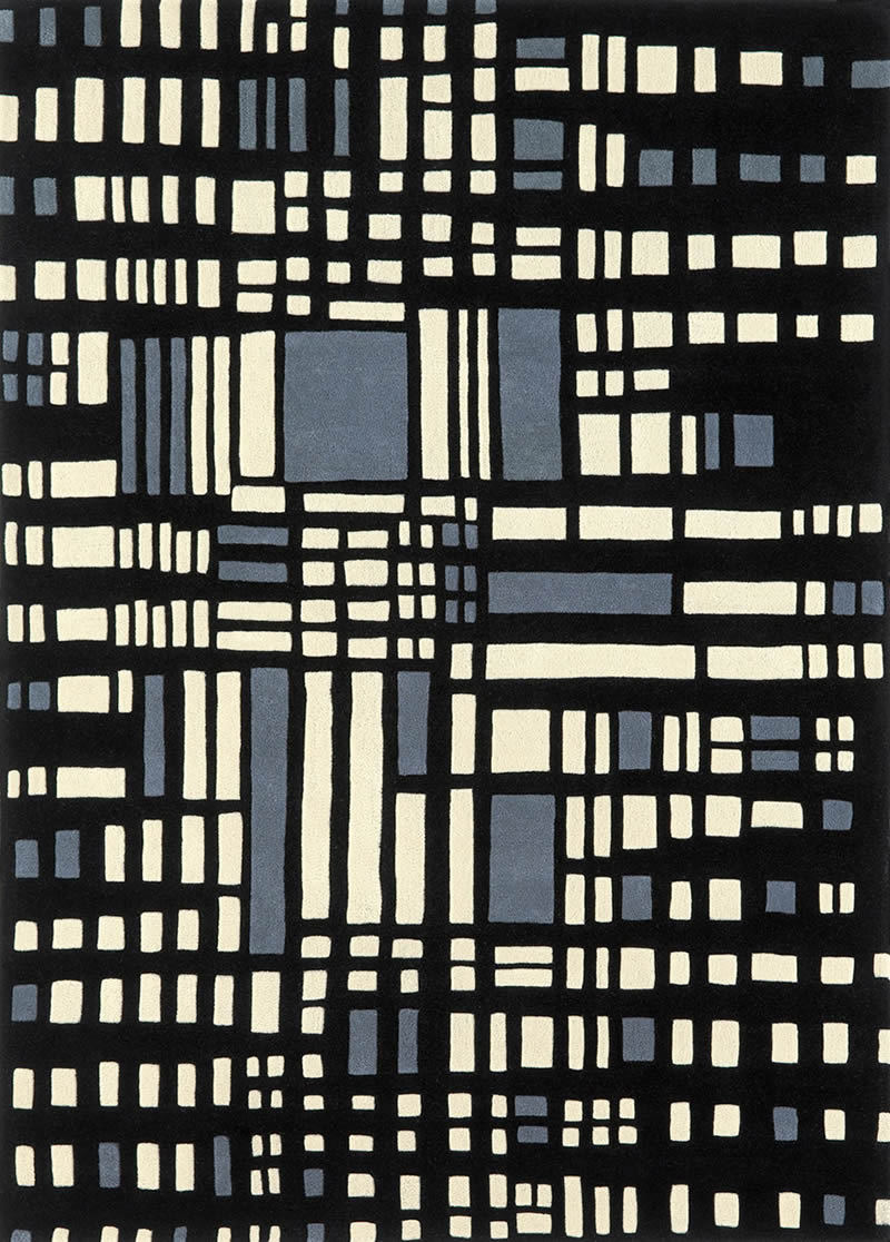 现代风格黑白色几何图形图案地毯贴图