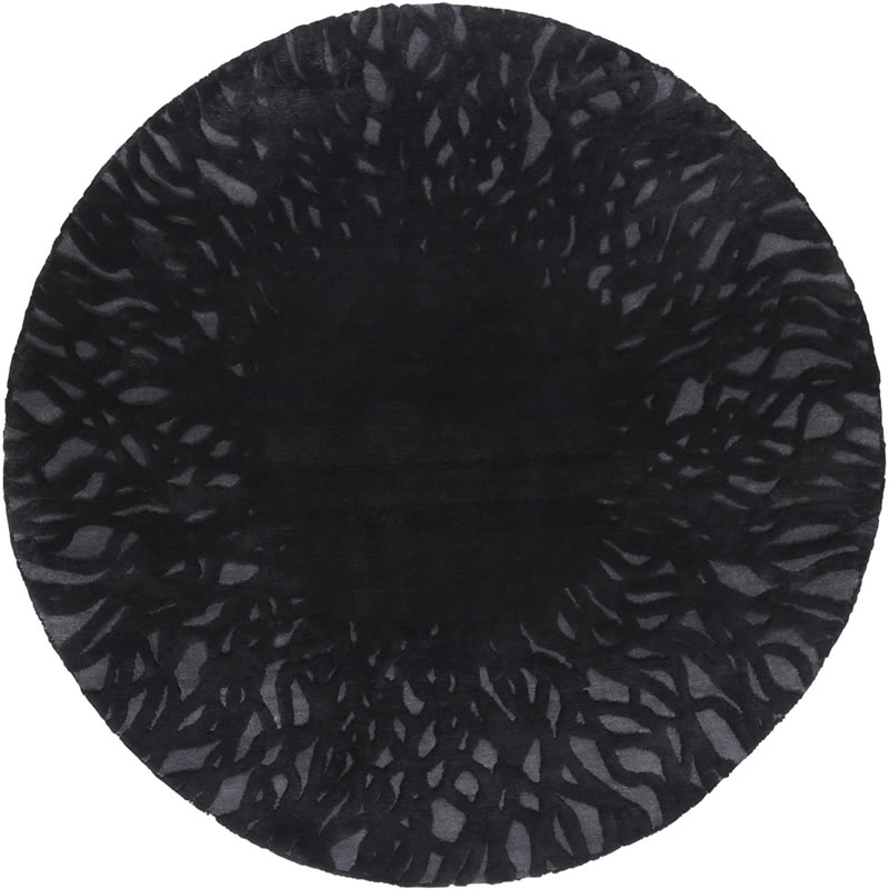 现代风格黑灰色抽象纹理图案圆形地毯贴图
