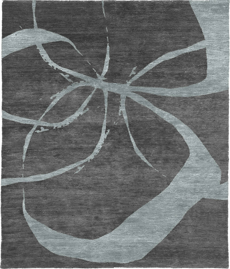 现代风格灰色抽象花纹图案地毯贴图-2