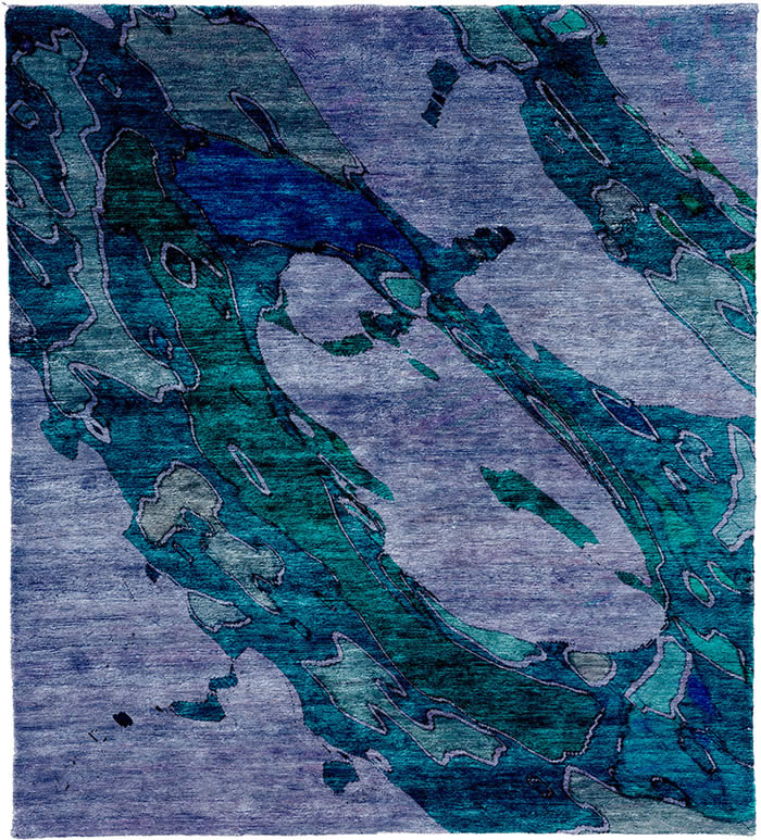 现代风格青蓝紫色抽象图案地毯贴图-高端定