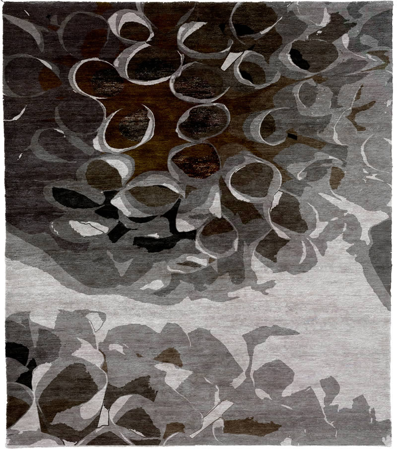 现代风格灰咖色花纹图案地毯贴图-高端定制