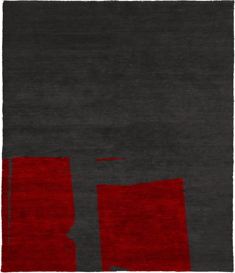 现代风格简约灰红色图案地毯贴图