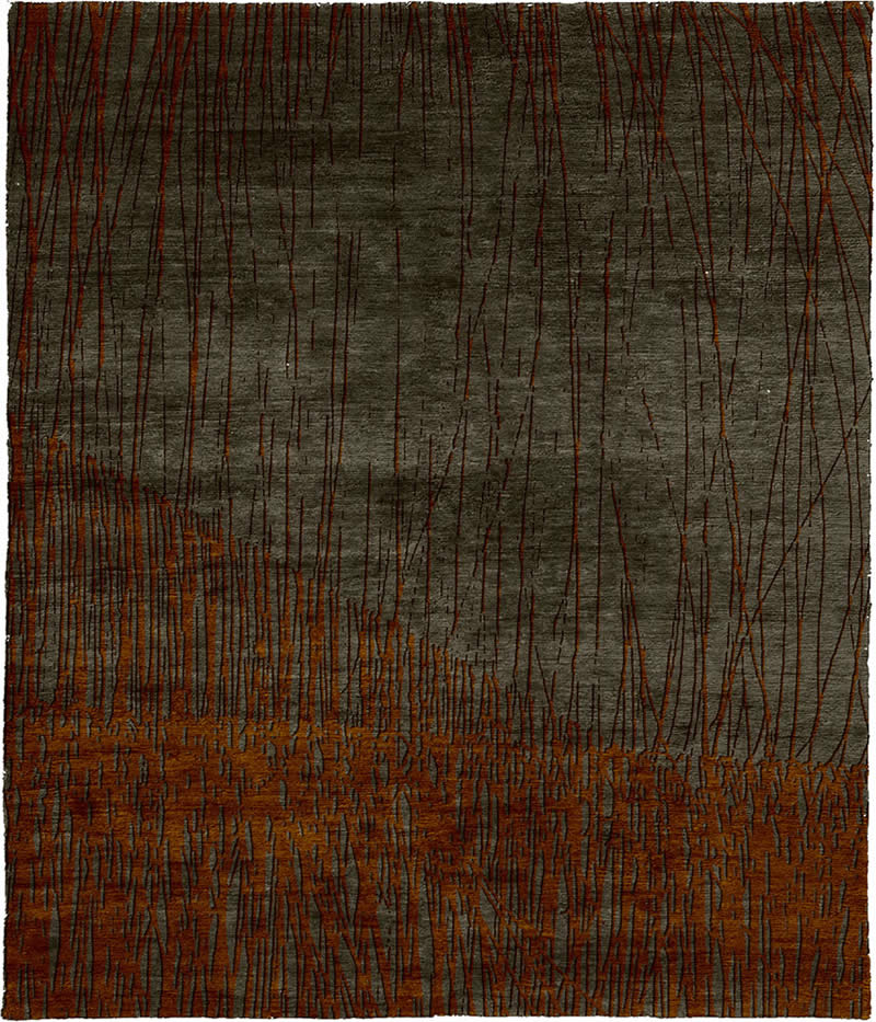 现代风格灰咖色几何线条图案地毯贴图