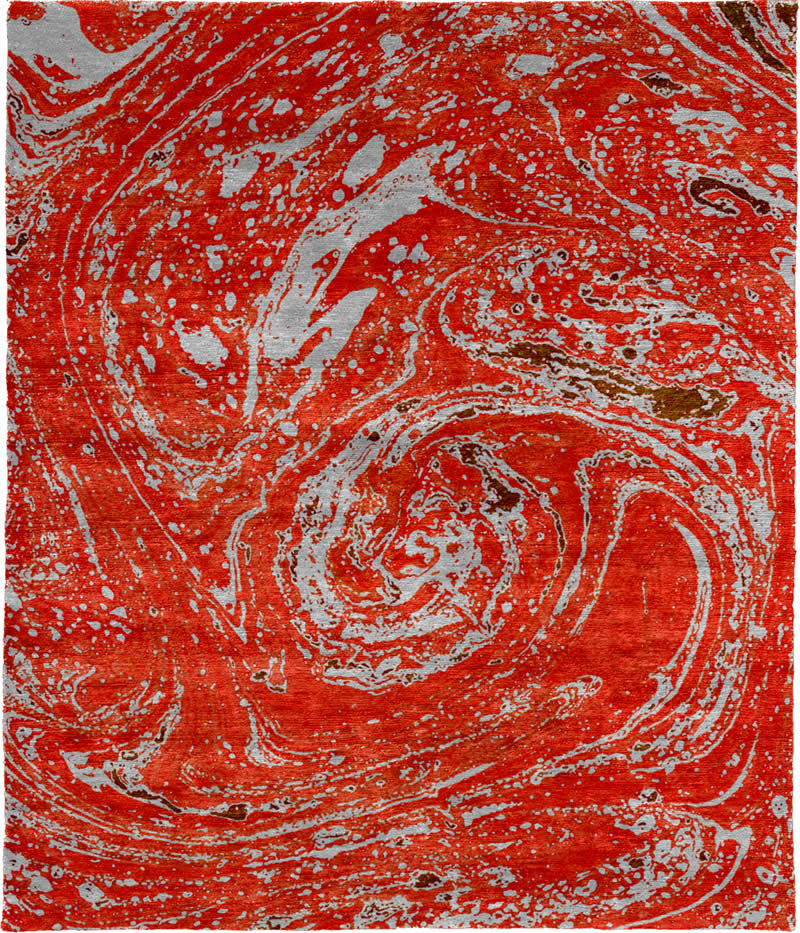 现代风格红灰色抽象图案地毯贴图-高端定制