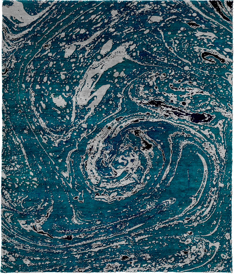 现代风格青蓝灰色抽象图案地毯贴图-高端定