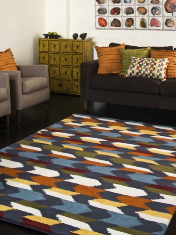 现代风格彩色简单几何图案地毯贴图