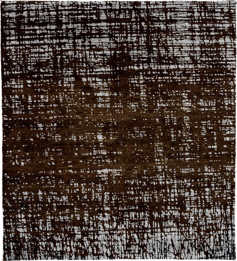 现代风格深咖色灰色几何图案地毯贴图-高端