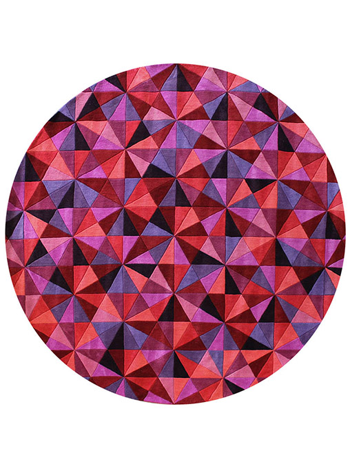 北欧风格粉红紫色几何图案圆形地毯贴图