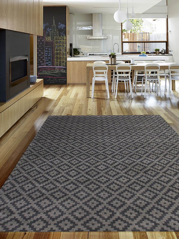 现代美式灰黑色几何图案地毯贴图