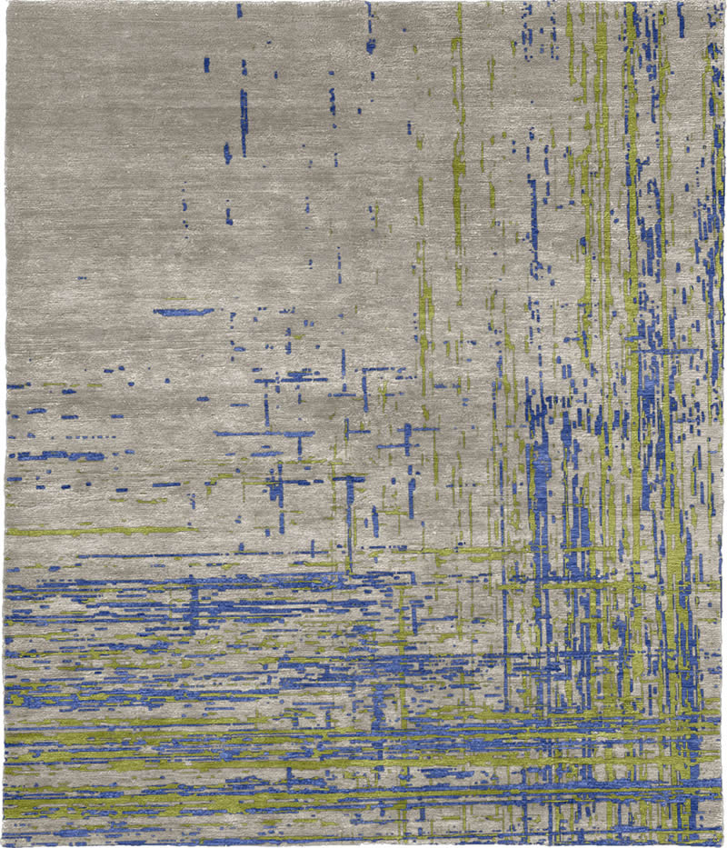 现代风格灰青蓝色抽象图案地毯贴图