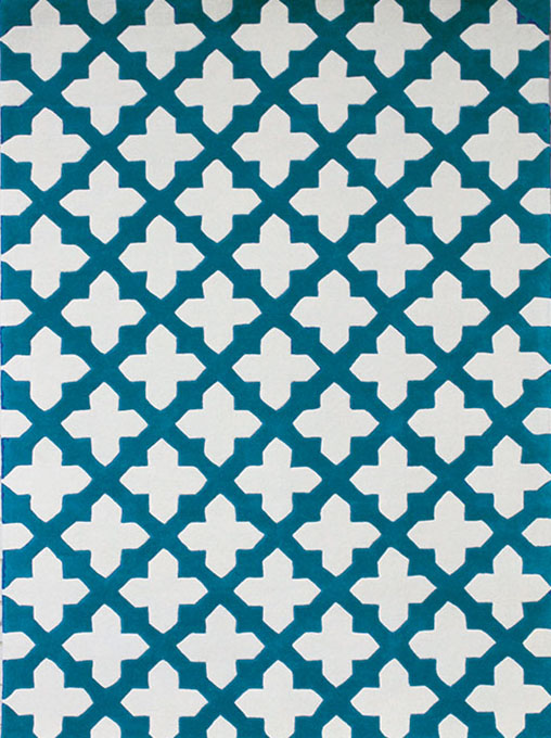北欧风格蓝白几何图案地毯贴图