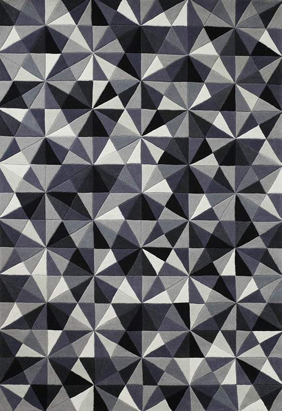 北欧风格黑灰色三角几何图案地毯贴图