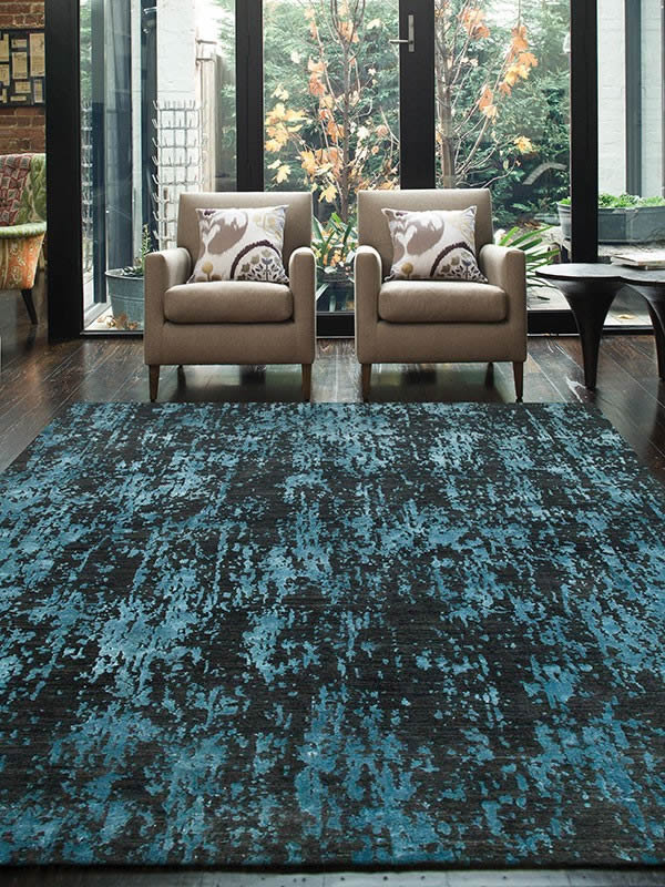 现代美式青灰色抽象图案地毯贴图
