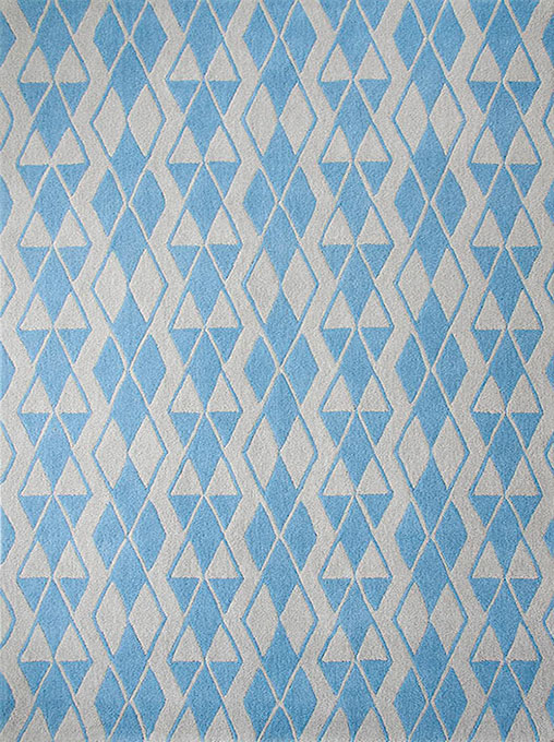 现代风格蓝灰白色几何图案地毯贴图