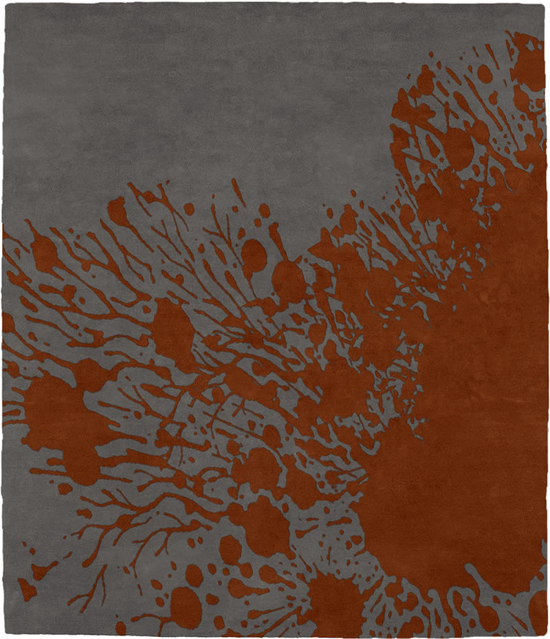 现代风格橙色灰色简单抽象图案地毯贴图