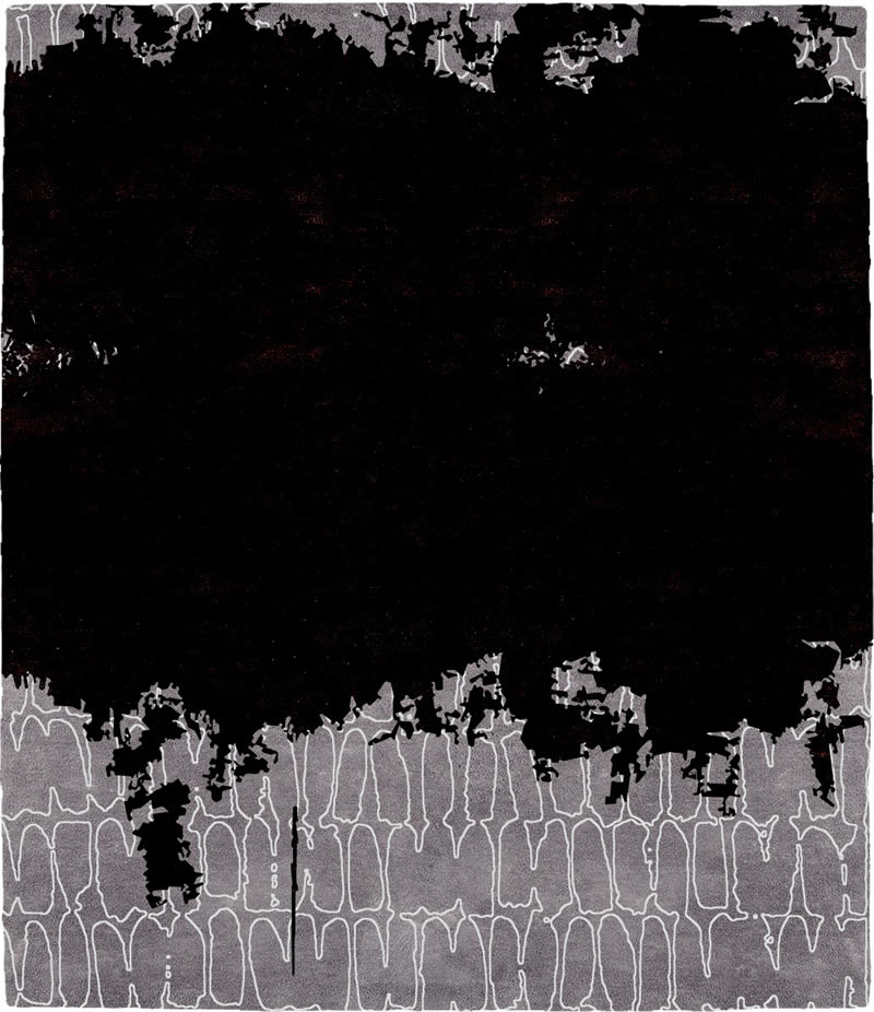 现代风格黑灰色简单抽象图案地毯贴图