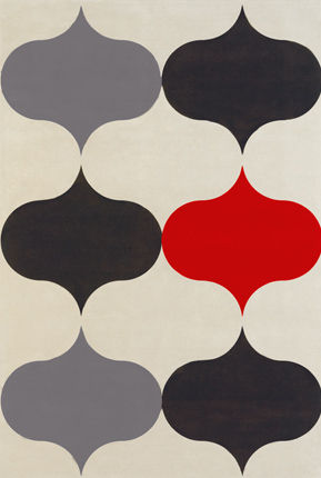 现代风格灰白红色简单图案地毯贴图