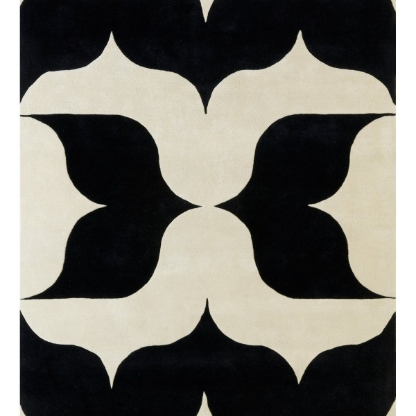 现代简约黑白色简单几何图案地毯贴图