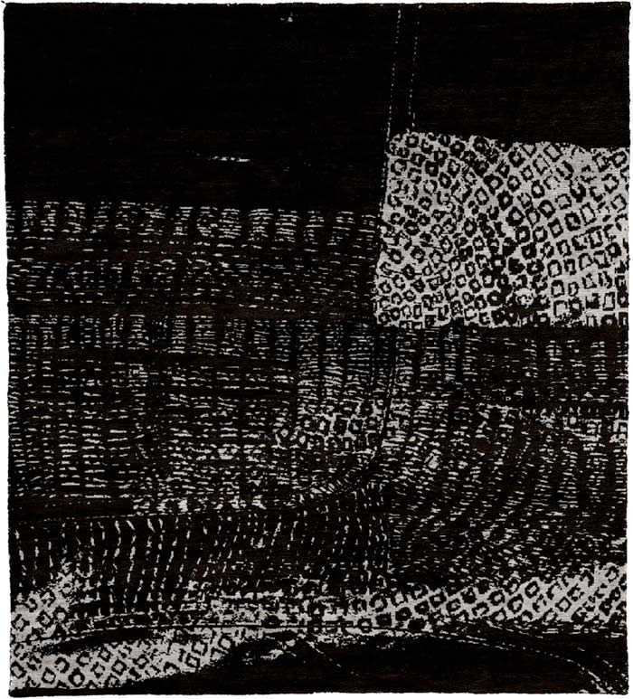 现代风格黑白色抽象图案地毯贴图-高端定制