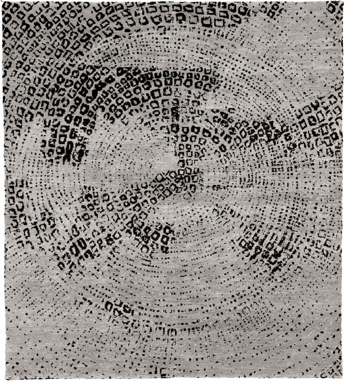 现代风格灰黑色抽象图案地毯贴图-高端定制