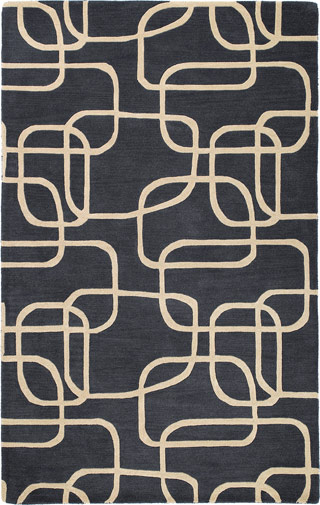 现代风格深墨色几何图案图案地毯贴图
