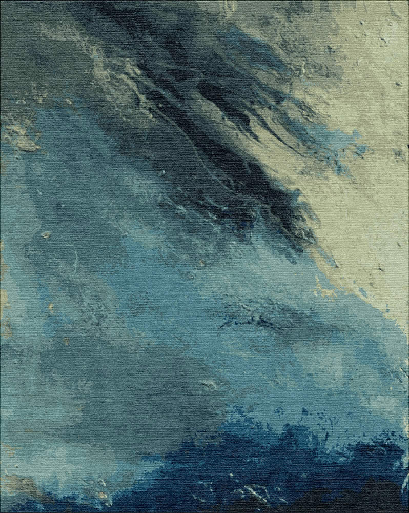 现代深浅蓝色抽象图案地毯贴图-高端定制