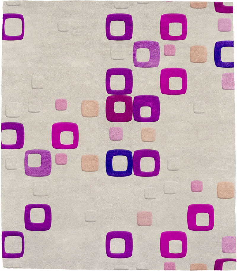 现代风格紫粉白色简单图案地毯贴图