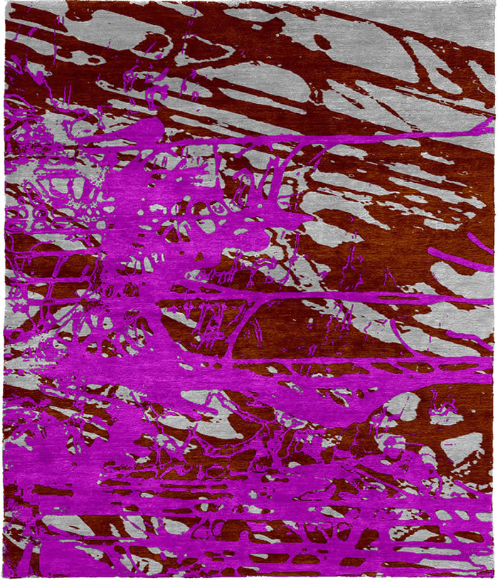 现代风格红粉色抽象图案地毯贴图