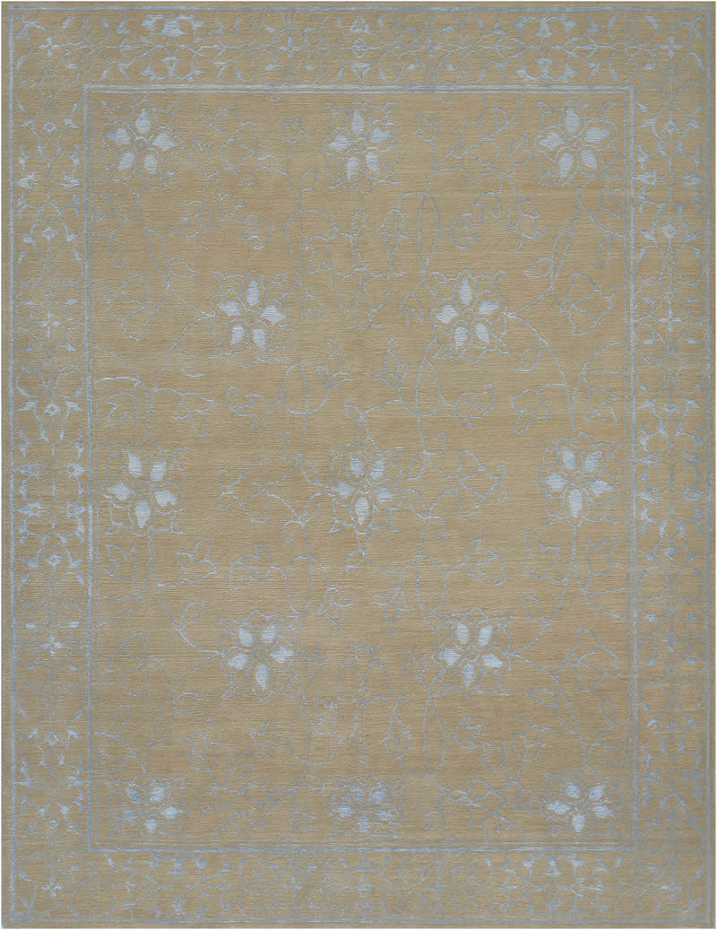 新中式咖蓝色花纹图案地毯贴图