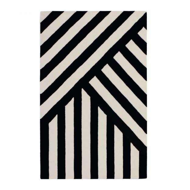 现代风格黑白几何条纹图案地毯贴图