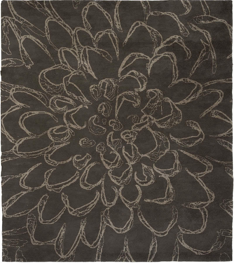 现代风格深灰色抽象花纹图案地毯贴图
