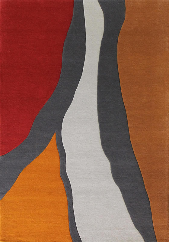 北欧风格红灰白橘色简单图案地毯贴图