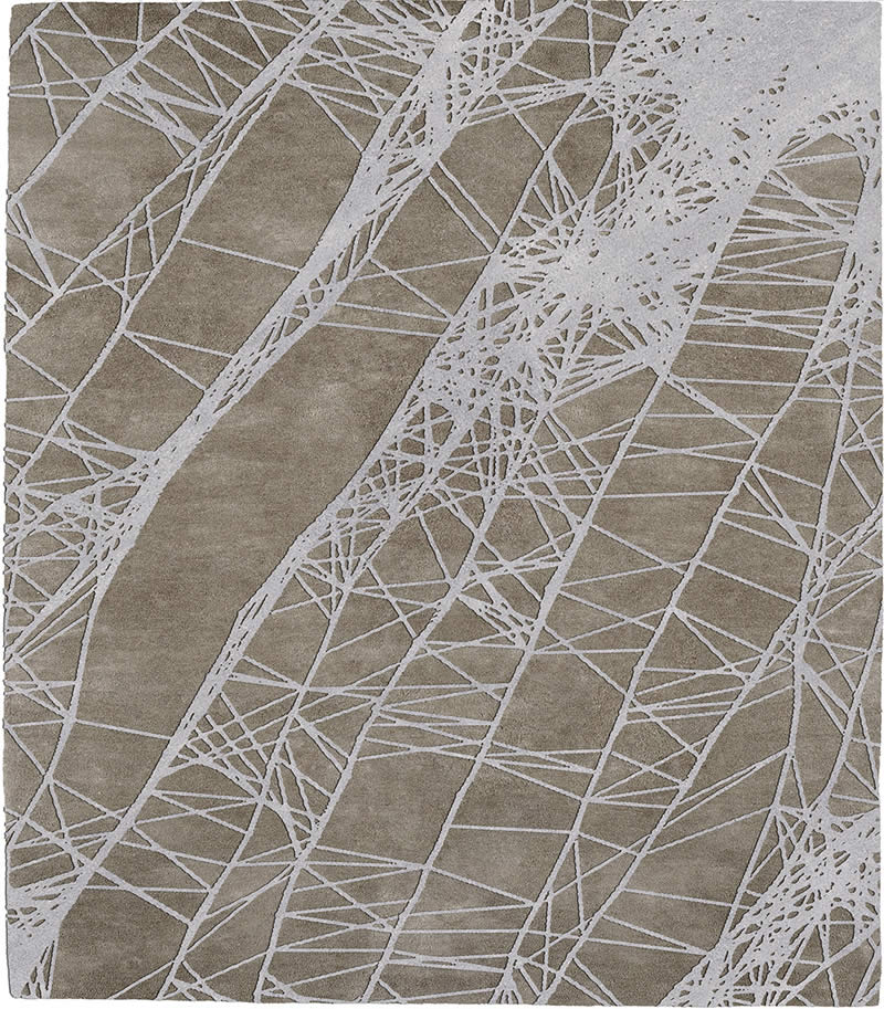 现代风格浅咖白色几何线纹图案地毯贴图