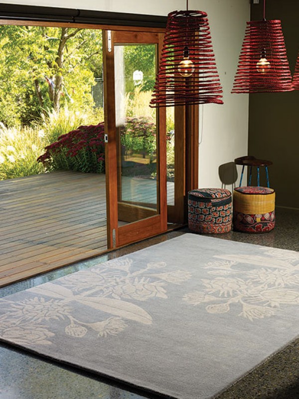 新中式浅灰色花纹图案地毯贴图