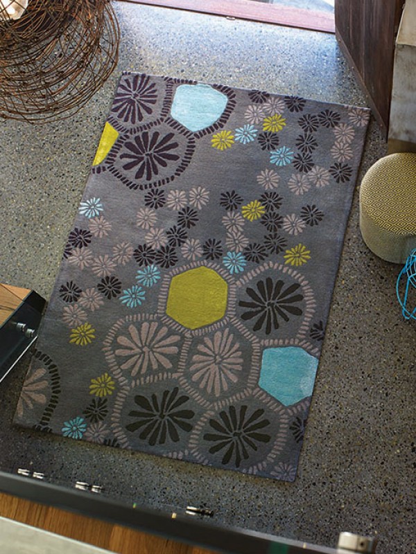 现代田园灰色简单花纹图案地毯贴图