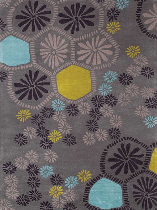现代田园灰色简单花纹图案地毯贴图