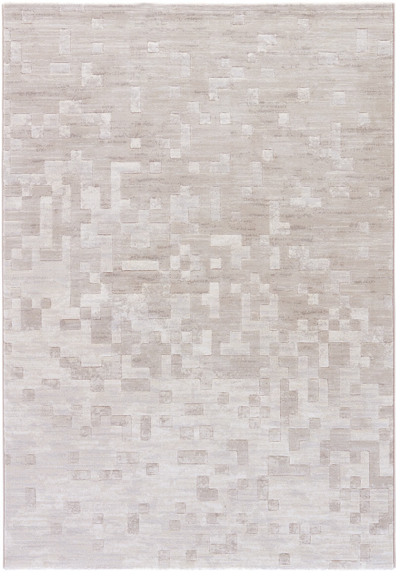 现代风格浅灰咖色几何格子图案地毯贴图