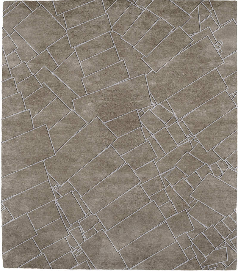 现代风格浅咖色几何线条图案地毯贴图