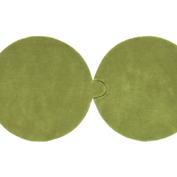 现代风格绿色双拼图案圆形地毯贴图