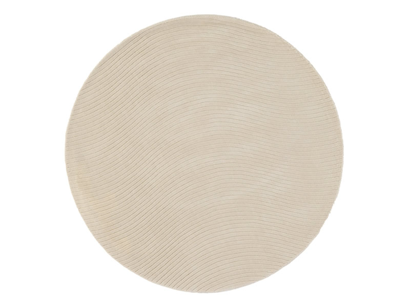 现代风格暖白色波纹纹理图案圆形地毯贴图