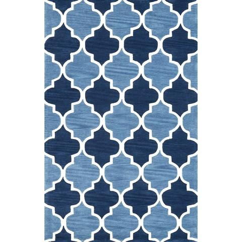 现代风格深浅蓝色白纹理图案地毯贴图