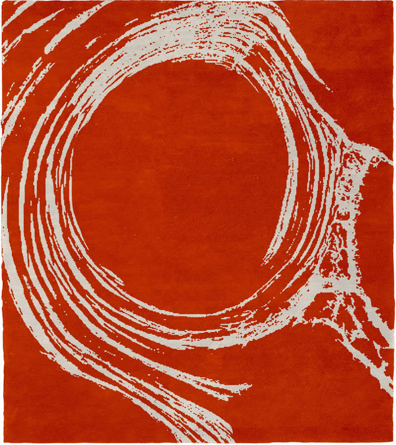 现代风格橘红色白色抽象纹理图案地毯贴图
